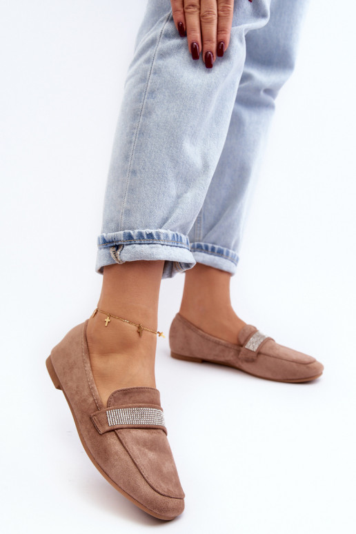 Mocassins met fonkelende oogjes in de bruine kleur Rarlika Mocassins met fonkelende oogjes in de bruine kleur Rarlika