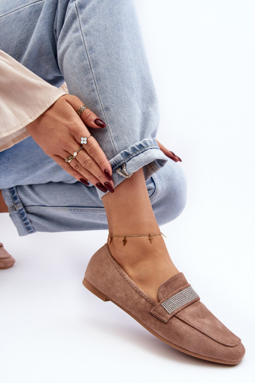 Mocassins met fonkelende oogjes in de bruine kleur Rarlika Mocassins met fonkelende oogjes in de bruine kleur Rarlika