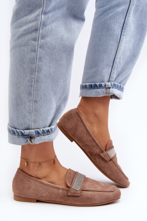 Mocassins met fonkelende oogjes in de bruine kleur Rarlika Mocassins met fonkelende oogjes in de bruine kleur Rarlika