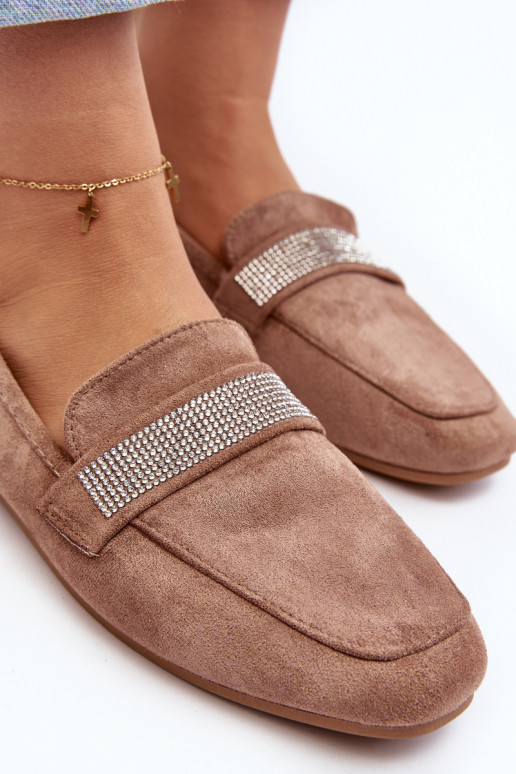 Mocassins met fonkelende oogjes in de bruine kleur Rarlika Mocassins met fonkelende oogjes in de bruine kleur Rarlika
