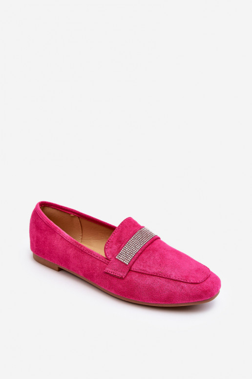 Mocassins met sprankelende oogjes in roze Rarlika