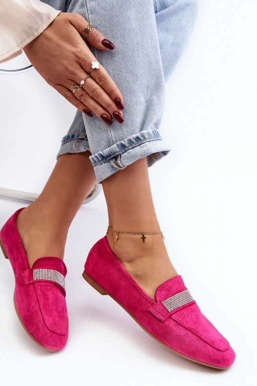 Mocassins met sprankelende oogjes in roze Rarlika