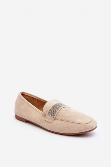 Mocassins met glinsterende oogjes beige Rarlika