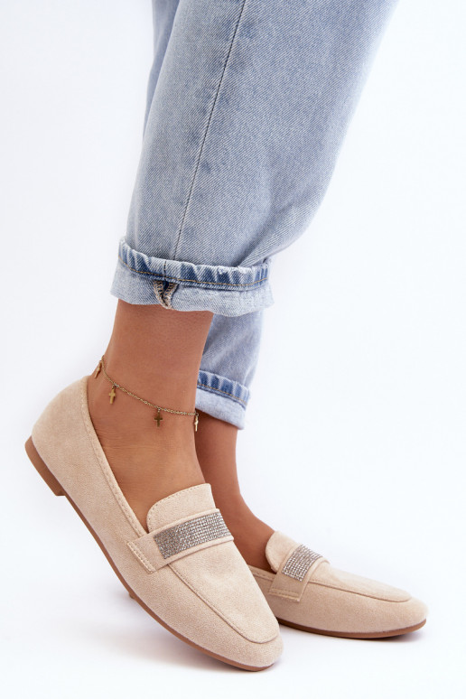 Mocassins met glinsterende oogjes beige Rarlika Mocassins met glinsterende oogjes beige Rarlika