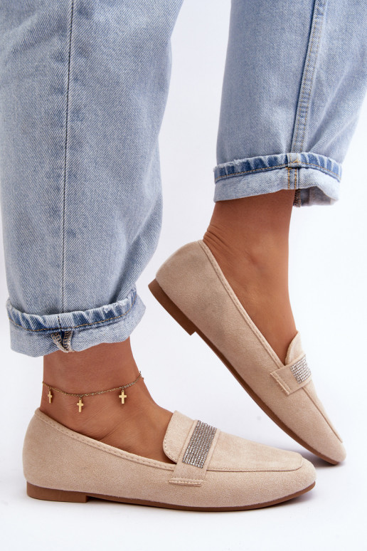 Mocassins met glinsterende oogjes beige Rarlika Mocassins met glinsterende oogjes beige Rarlika