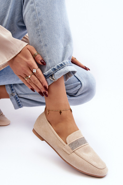 Mocassins met glinsterende oogjes beige Rarlika Mocassins met glinsterende oogjes beige Rarlika