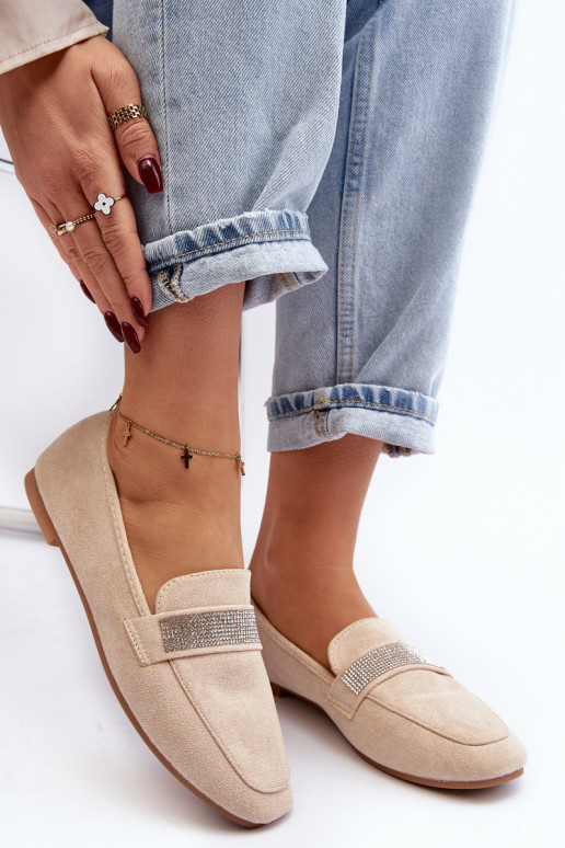 Mocassins met glinsterende oogjes beige Rarlika Mocassins met glinsterende oogjes beige Rarlika