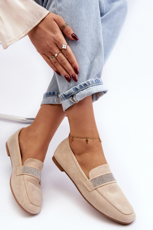 Mocassins met glinsterende oogjes beige Rarlika Mocassins met glinsterende oogjes beige Rarlika
