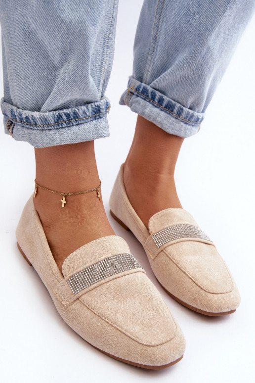 Mocassins met glinsterende oogjes beige Rarlika Mocassins met glinsterende oogjes beige Rarlika