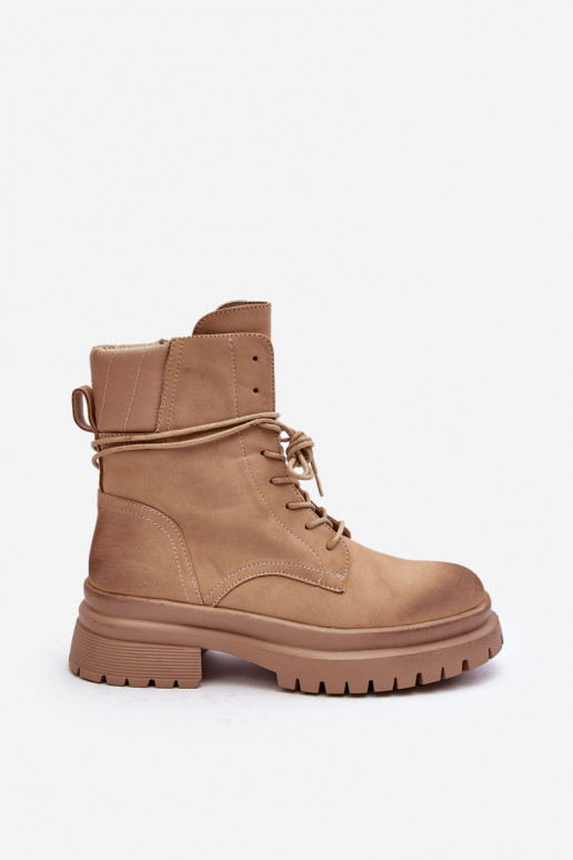 Dameslaarzen met massieve zool beige Narelona