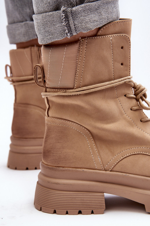 Dameslaarzen met massieve zool beige Narelona