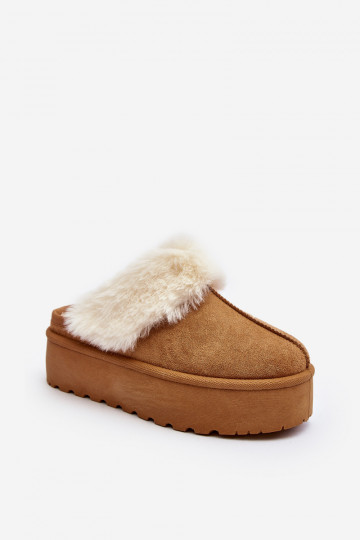 Slippers snowboots met massieve zool bruin Starlyn