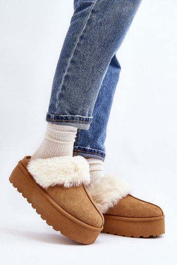 Slippers snowboots met massieve zool bruin Starlyn 2
