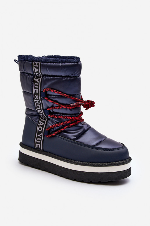 snowboots met stijlvolle details in donkerblauw Lilara snowboots met stijlvolle details in donkerblauw Lilara