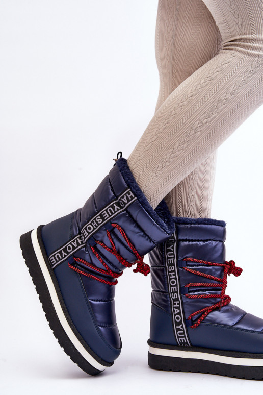 snowboots met stijlvolle details in donkerblauw Lilara snowboots met stijlvolle details in donkerblauw Lilara