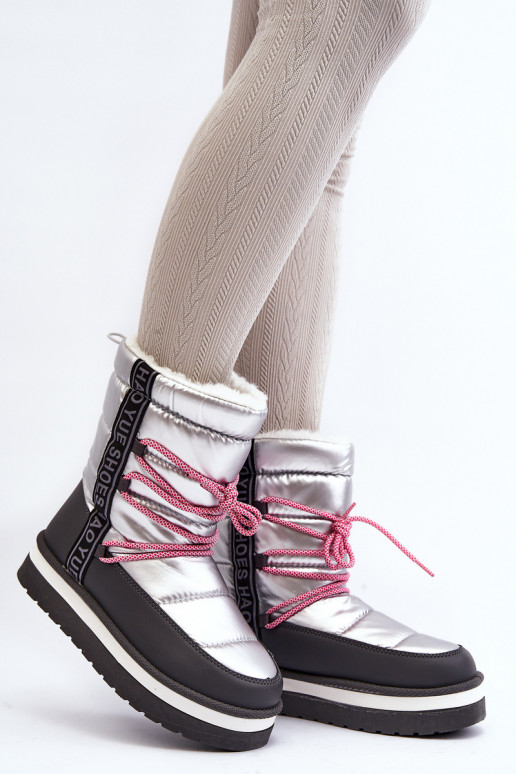 snowboots met stijlvolle details in zilver Lilara snowboots met stijlvolle details in zilver Lilara