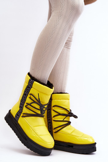 snowboots met stijlvolle details in geel Lilara 2