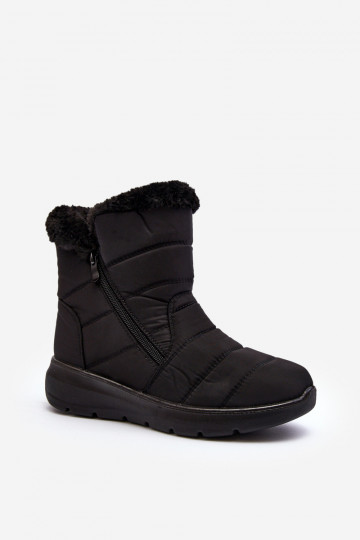 Snowboots met rits en bont in zwart Zeuna