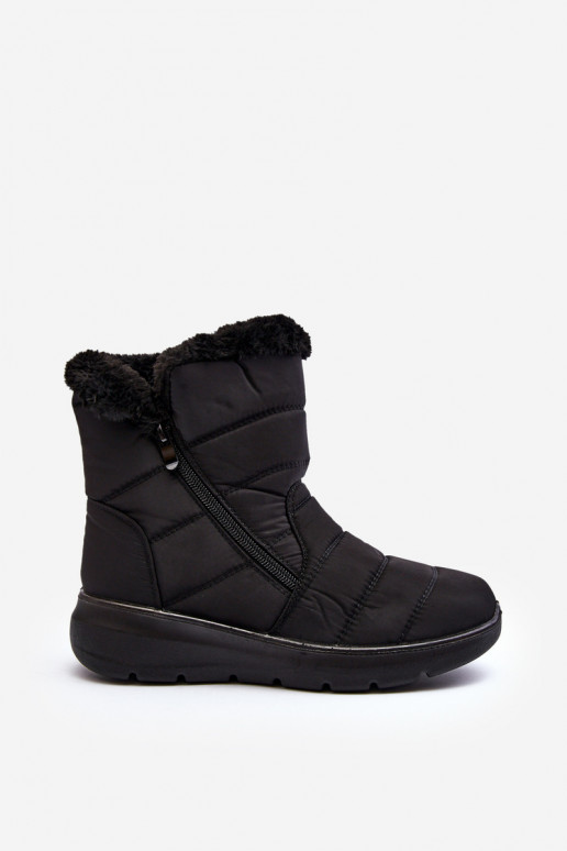 Snowboots met rits en bont in zwart Zeuna Snowboots met rits en bont in zwart Zeuna