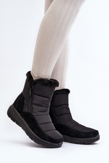 snowboots met bont in zwart Primose 2