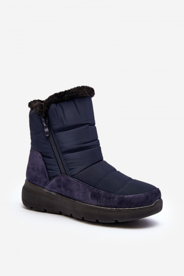 snowboots met bont in donkerblauw Primose