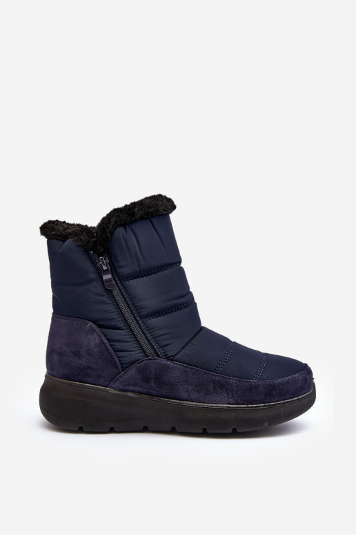 snowboots met bont in donkerblauw Primose