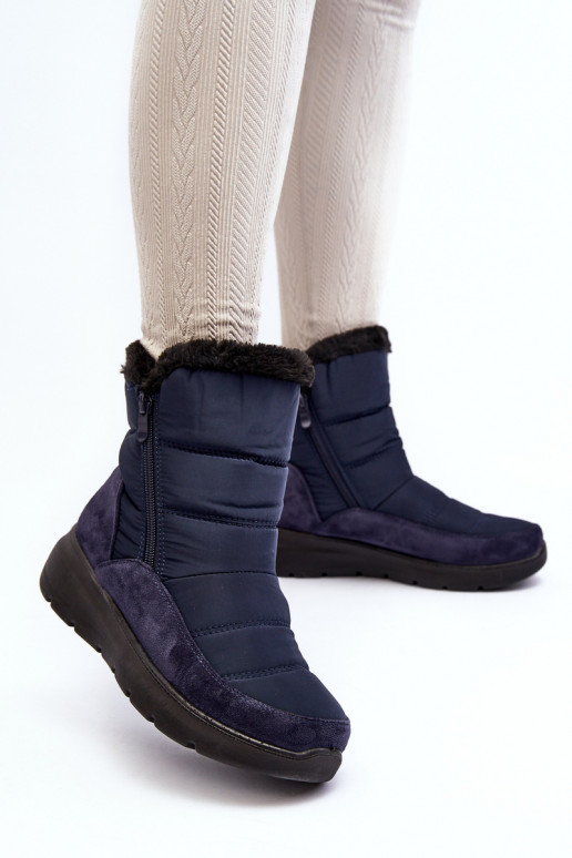 snowboots met bont in donkerblauw Primose