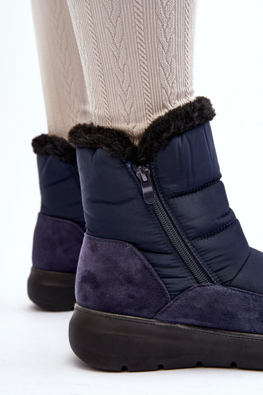 snowboots met bont in donkerblauw Primose
