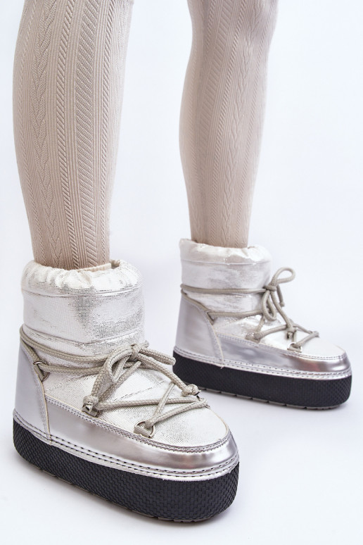 snowboots met stijlvolle details in zilver Toolsa snowboots met stijlvolle details in zilver Toolsa