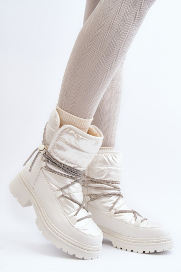 Warme snowboots in de witte kleur Rilana 2