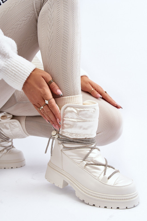 Warme snowboots in de witte kleur Rilana Warme snowboots in de witte kleur Rilana