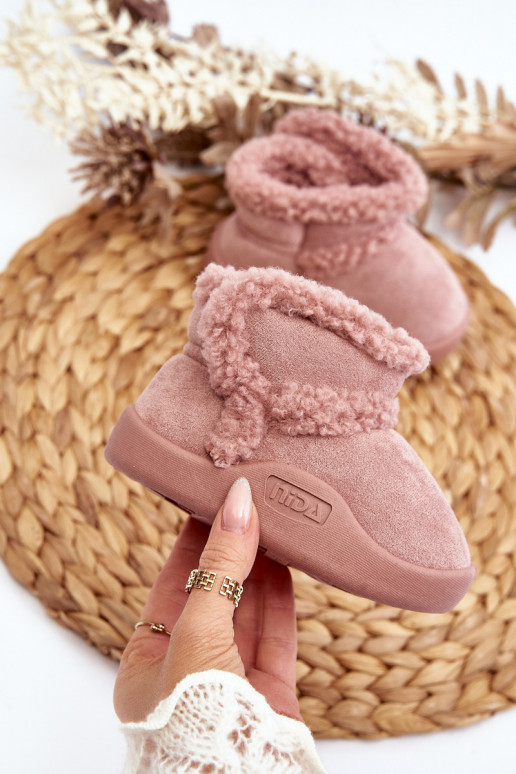 Kindersnowboots met zelfklevende sluitingen in roze kleur Unitia