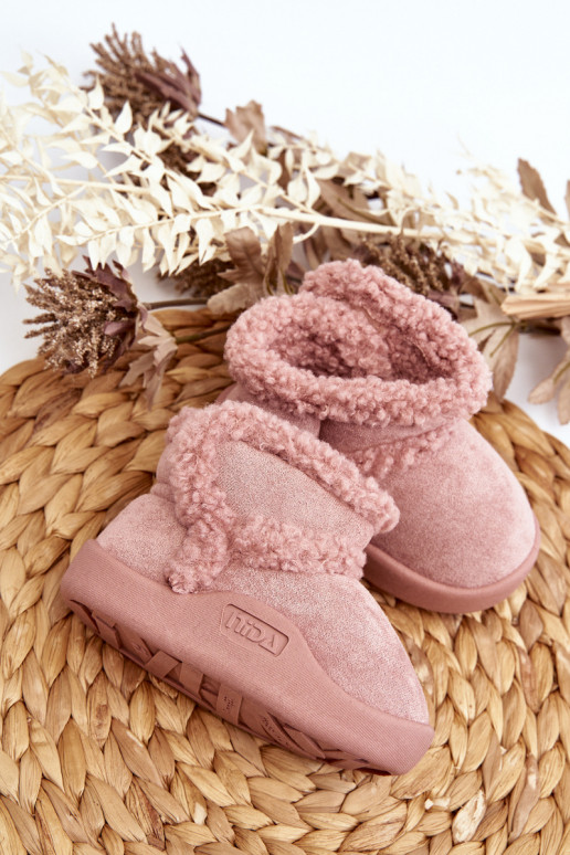 Kindersnowboots met zelfklevende sluitingen in roze kleur Unitia