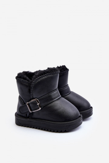 Kinder Eco snowboots met bandjes in de zwarte kleur Orinor