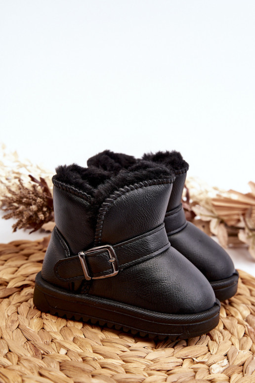 Kinder Eco snowboots met bandjes in de zwarte kleur Orinor