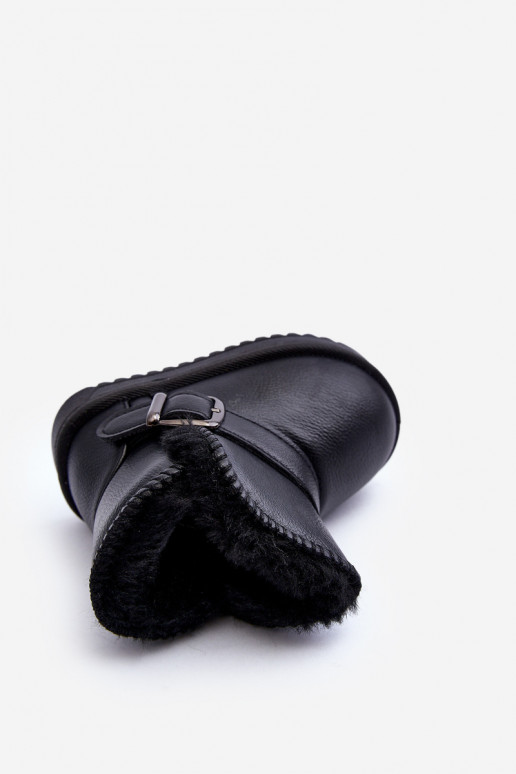 Kinder Eco snowboots met bandjes in de zwarte kleur Orinor