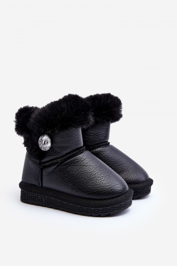 verwarmde snowboots met bont in de kleur zwart Bessie