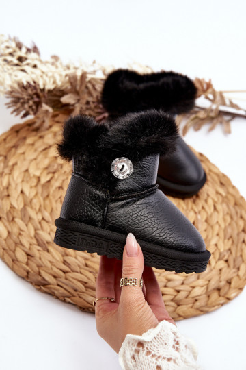 verwarmde snowboots met bont in de kleur zwart Bessie 2