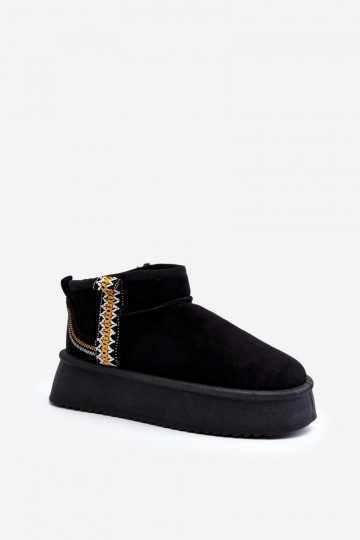 Platform snowboots met patroon in zwart Udra 2