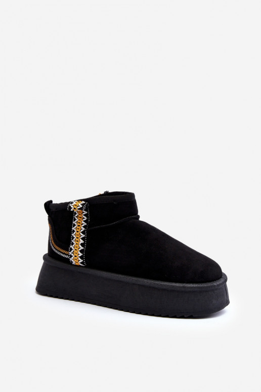 Platform snowboots met patroon in zwart Udra Platform snowboots met patroon in zwart Udra