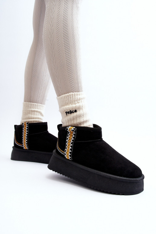 Platform snowboots met patroon in zwart Udra Platform snowboots met patroon in zwart Udra