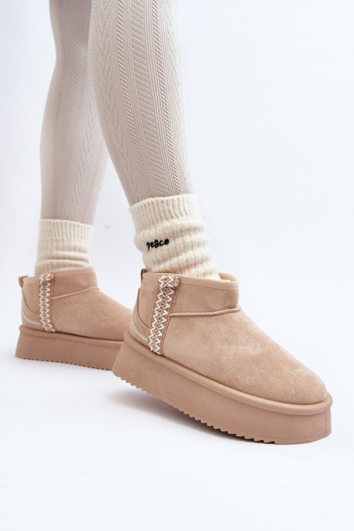 Platform snowboots met patroon in beige Udra Platform snowboots met patroon in beige Udra