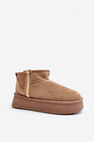 Platform snowboots met patroon in bruin Udra