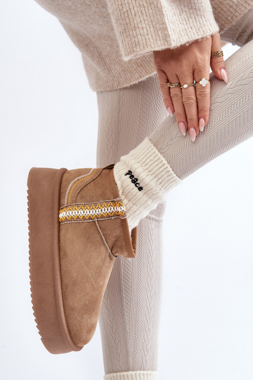 Platform snowboots met patroon in bruin Udra Platform snowboots met patroon in bruin Udra