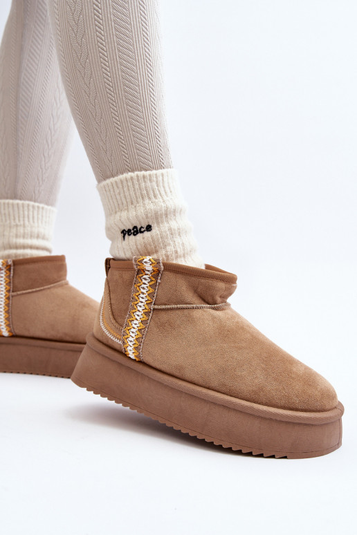 Platform snowboots met patroon in bruin Udra Platform snowboots met patroon in bruin Udra