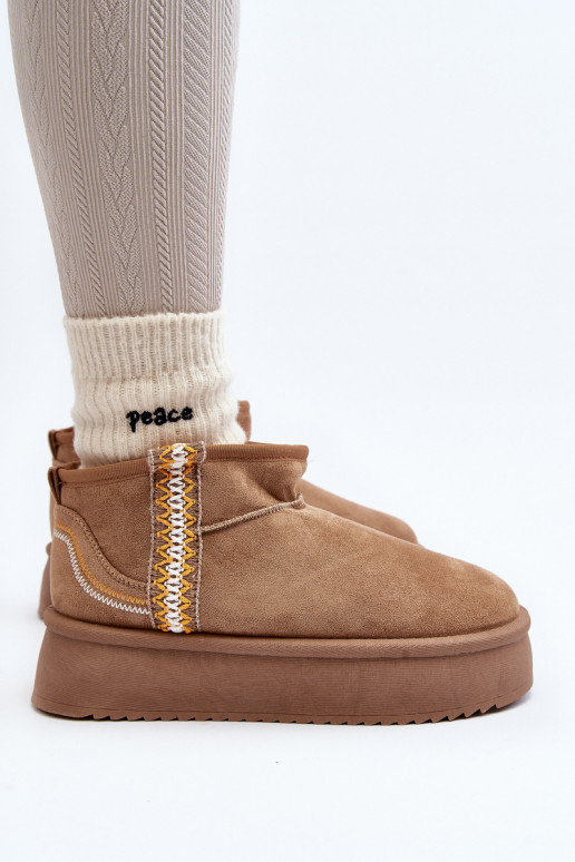 Platform snowboots met patroon in bruin Udra Platform snowboots met patroon in bruin Udra