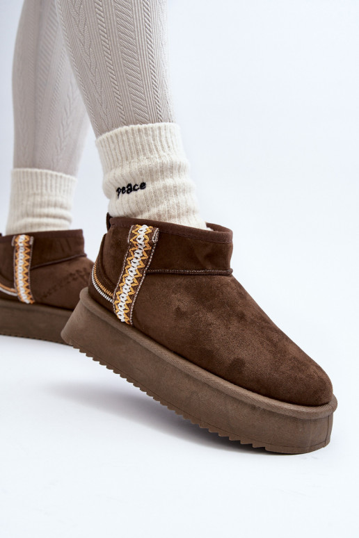 Platform snowboots met patroon in kaki Udra Platform snowboots met patroon in kaki Udra