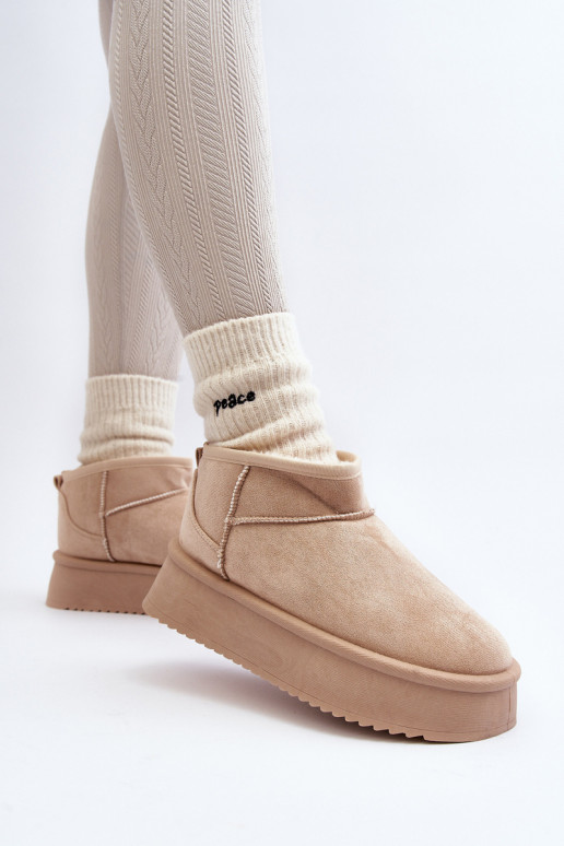 snowboots met massieve zool beige Caliksa