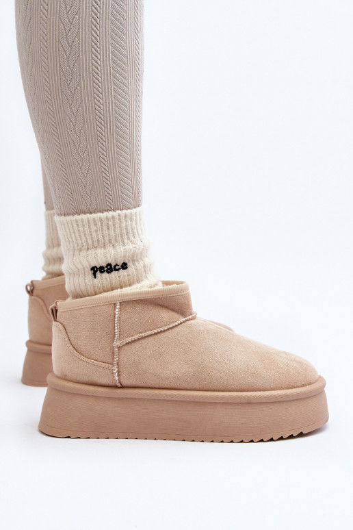 snowboots met massieve zool beige Caliksa