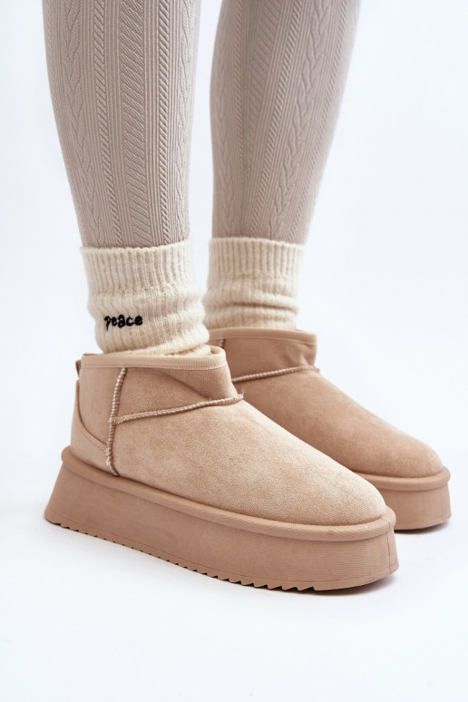 snowboots met massieve zool beige Caliksa